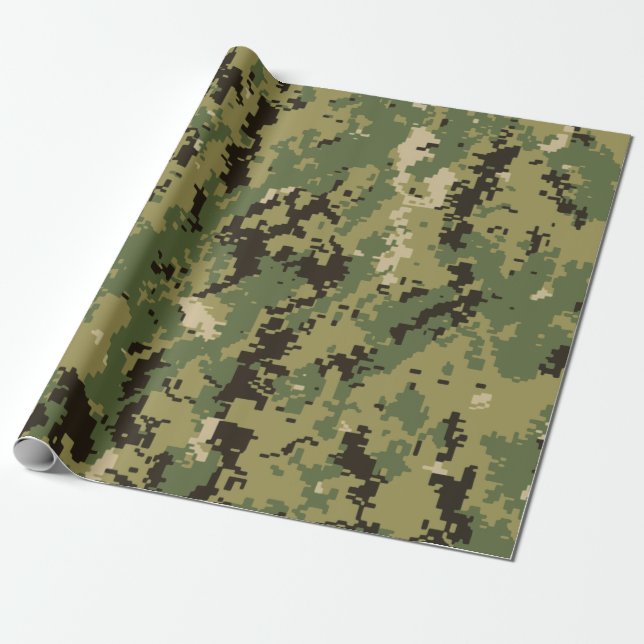 Naval Woodland Camouflage Geschenkpapier (Ungerollt)