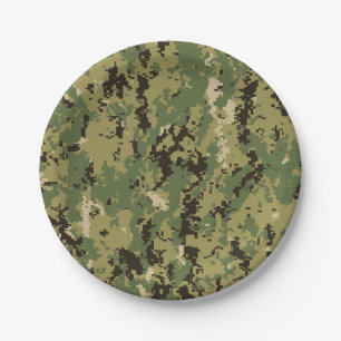 Naval Woodland Camouflage Pappteller