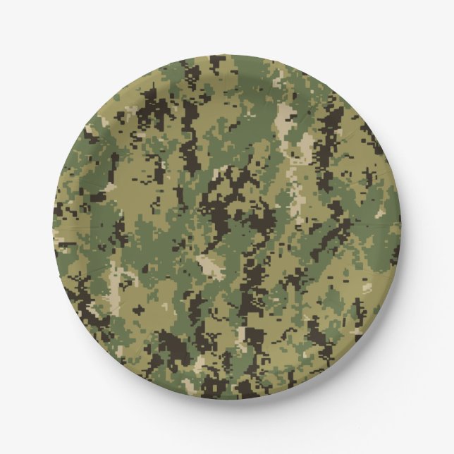 Naval Woodland Camouflage Pappteller (Vorderseite)