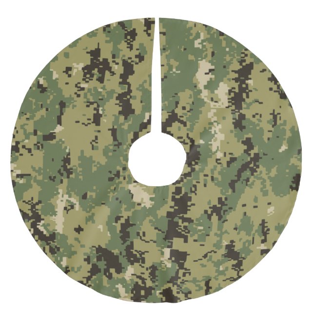 Naval Woodland Camouflage Polyester Weihnachtsbaumdecke (Vorderseite)