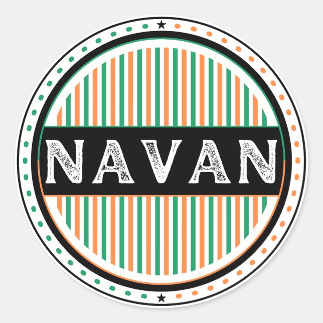 Navan City Pride Emblem – Irish Identity Runder Aufkleber (Vorderseite)