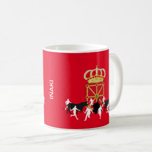 Navarra Flag und San Fermin, Pamplona-Design, Kaffeetasse
