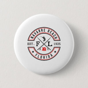 Navarre Beach Florida Fl Retro Surfer Strand vorne Button