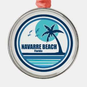 Navarre Beach Florida Palm Tree Birds Ornament Aus Metall