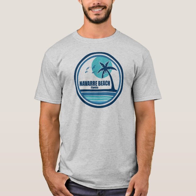 Navarre Beach Florida Palm Tree Birds T-Shirt (Vorderseite)