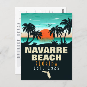 Navarre Beach Florida Retro Sunset Souvenirs Postkarte