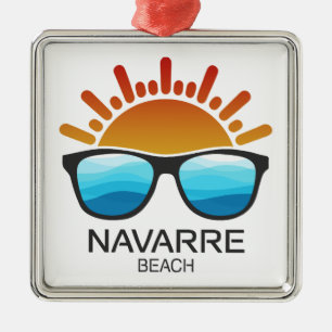 Navarre Beach Florida Sonnenbrille Ornament Aus Metall