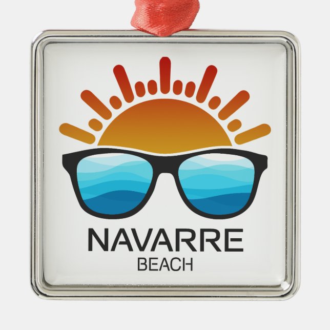 Navarre Beach Florida Sonnenbrille Ornament Aus Metall (Vorne)