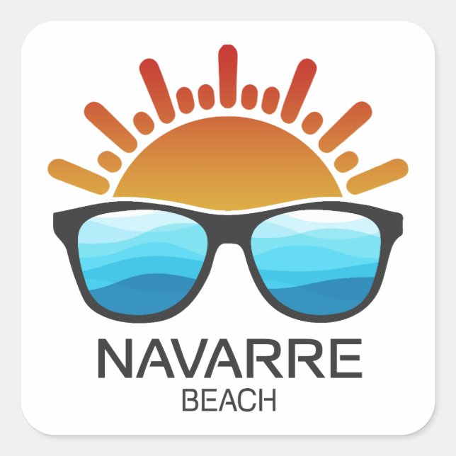 Navarre Beach Florida Sonnenbrille Quadratischer Aufkleber (Vorderseite)