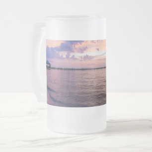 Navarre Beach Magic Hour Lila Sonnenuntergang Fros Mattglas Bierglas