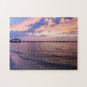 Navarre Beach Magic Hour Purple Sunset Puzzle