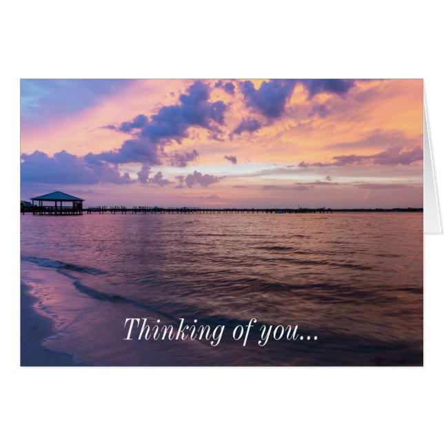 Navarre Beach Magic Hour Sunset Thinking of U Card (Vorderseite (Horizontal))