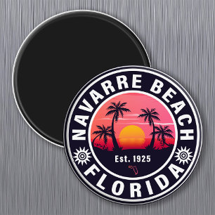 Navarre Florida Beach Retro Sonnenuntergang Palmen Magnet