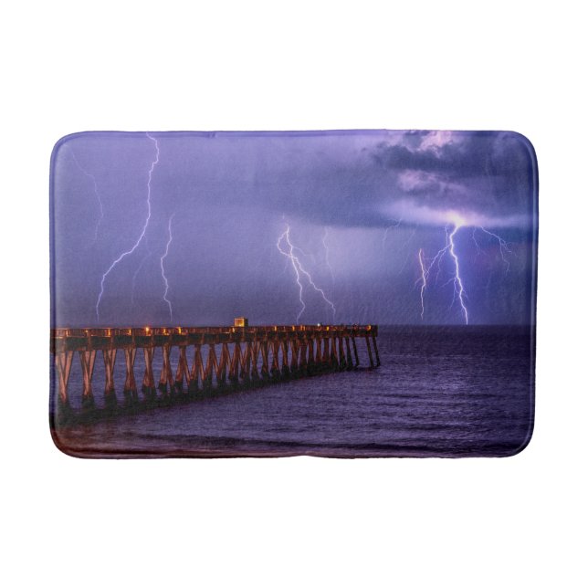 Navarre Florida Lightning Storm Badematte (Vorderseite)