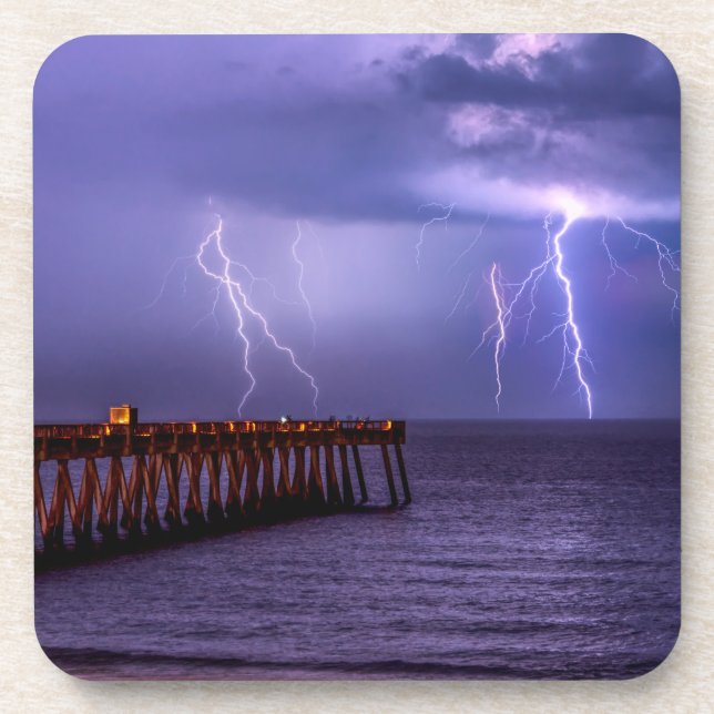 Navarre Florida Lightning Storm Getränkeuntersetzer (Vorderseite)