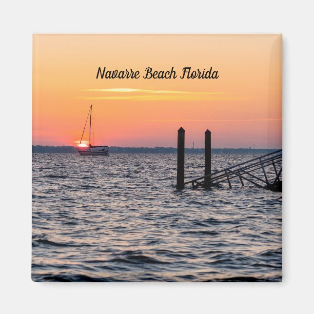 Navarre Florida Santa Rosa Sunrise Square Magnet (Vorne)