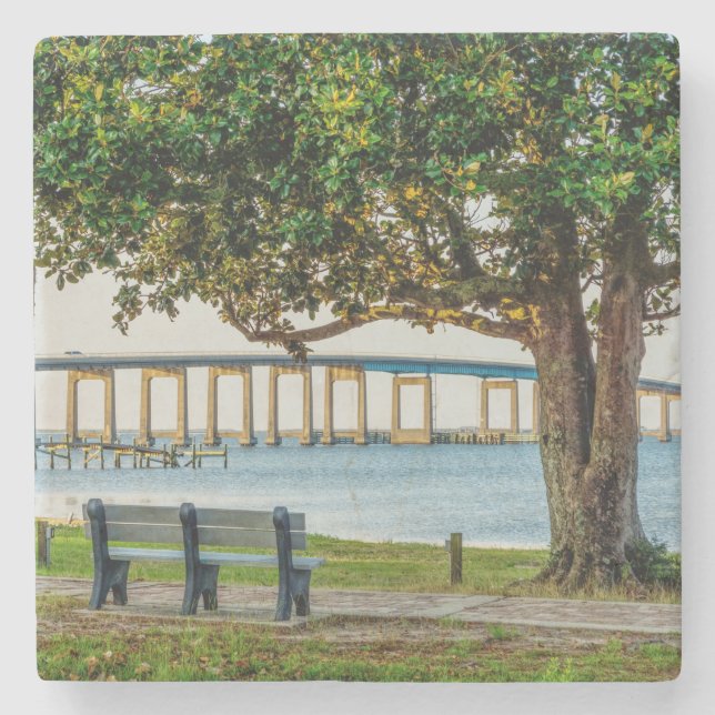 Navarre Park Bench and Bridge Steinuntersetzer (Vorderseite)