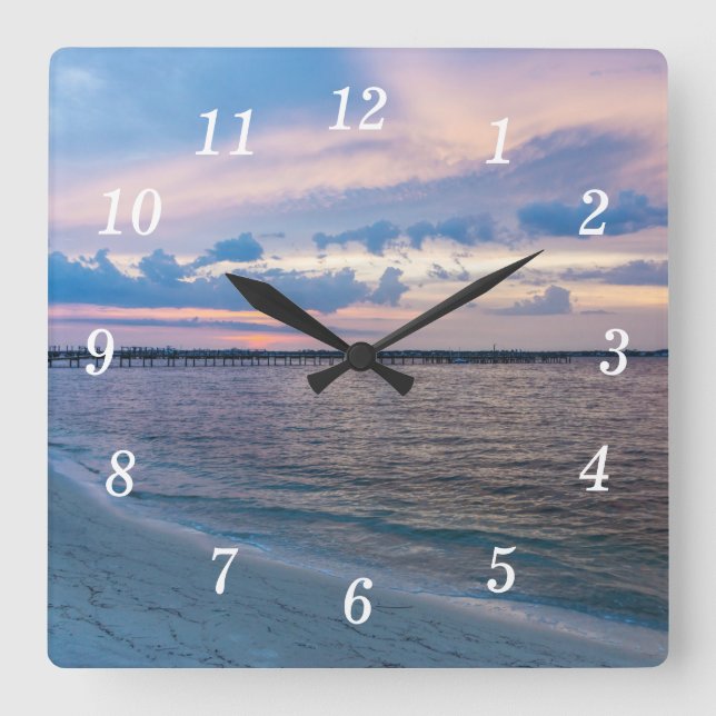 Navarre Santa Rosa Sunset Wall Clock Quadratische Wanduhr (Vorderseite)