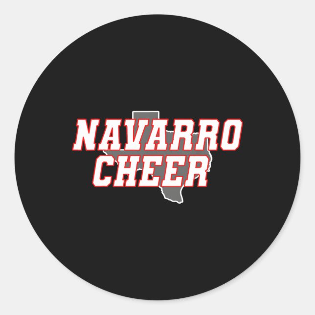 Navarro Cheer Texas Runder Aufkleber (Vorderseite)