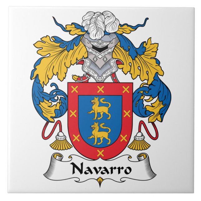 Navarro Familienwappen Fliese (Vorderseite)