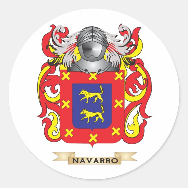 Navarro-Wappen (Familienwappen) Runder Aufkleber (Vorderseite)