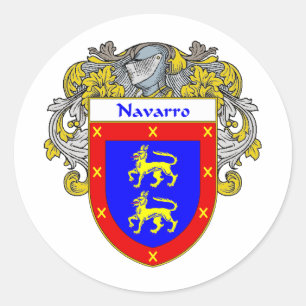 Navarro-Wappen (mantled) Runder Aufkleber