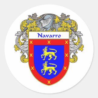 Navarro-Wappen (mantled) Runder Aufkleber