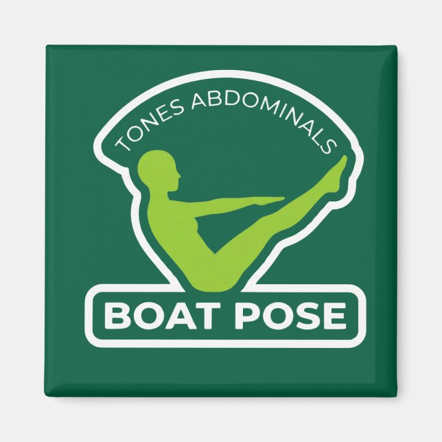 Navasana Boat Pose • Tones Abdominals Yoga Magnet (Vorne)