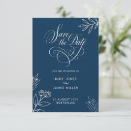 NAVI BLAU MINIMAL RUSTIKAL KLASSISCH EINFACH SAVE THE DATE