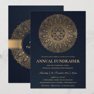 NAVI GOLD VERZIERTER MANDALA FIRMENPARTY EVENT EINLADUNG