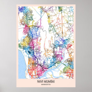 Navi Mumbai Maharashtra City Map Poster