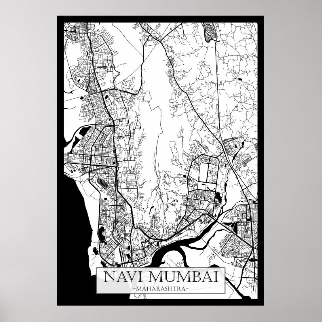 Navi Mumbai Maharashtra Map Poster (Vorne)