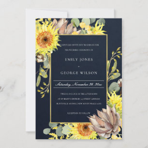 NAVI SONNENBLUME EUKALYPTUS KIEFER BLUMEN HOCHZEIT EINLADUNG