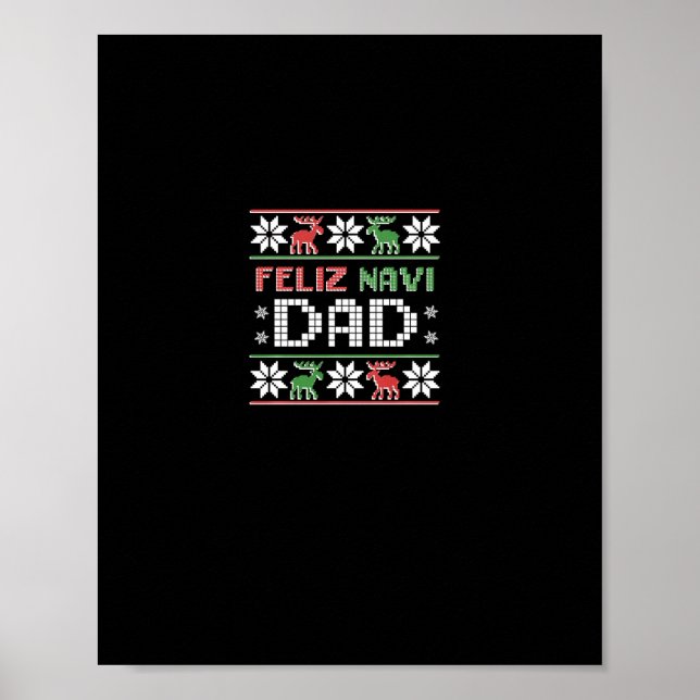Navi Vater Navidad Funny Christmas Ugly Sweater Fa Poster (Vorne)