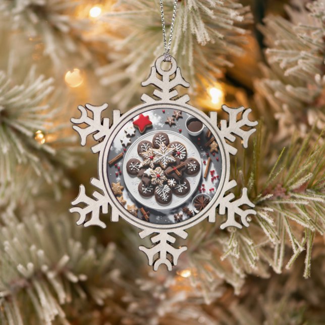 Navidad 1 - 001 schneeflocken Zinn-Ornament (Baum)