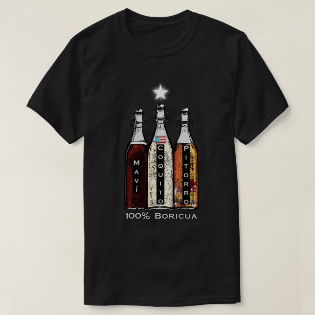 Navidad Boricua Puerto Rico Mavi Coquito Pitorro T-Shirt (Design vorne)