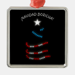 Navidad Boricua Puerto Rico Merry Xmas Ornament Aus Metall