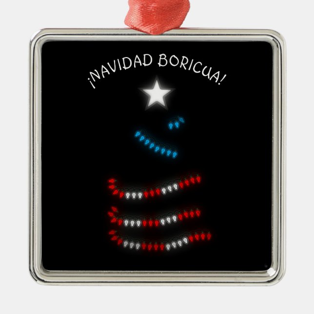 Navidad Boricua Puerto Rico Merry Xmas Ornament Aus Metall (Vorne)