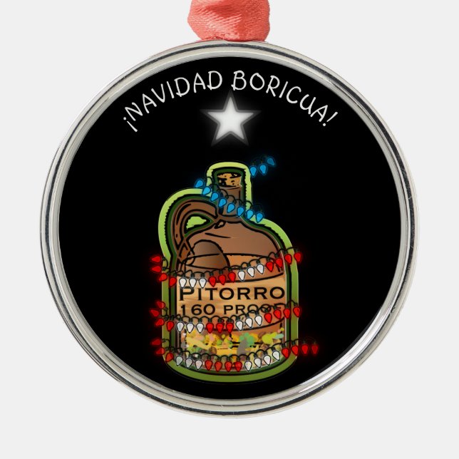 Navidad Boricua Puerto Rico Merry Xmas Ornament Aus Metall (Vorne)