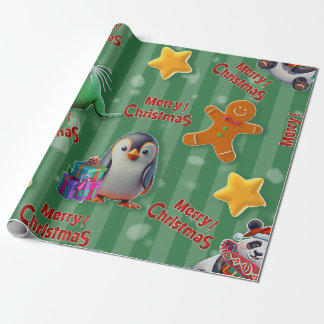 Navidad Mágica: Amigos Animales en 3D Geschenkpapier