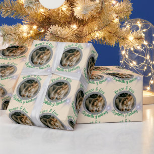 Navidades de fotografía de plata redonda y crema d geschenkpapier