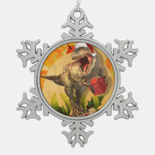 Navidades Jurásicas (I) Schneeflocken Zinn-Ornament