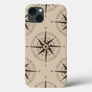 Navigation Compass Pattern iPhone 13 Hülle