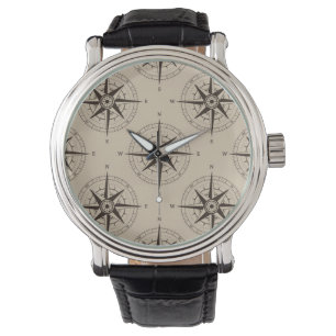 Navigations-Kompass-Muster Armbanduhr