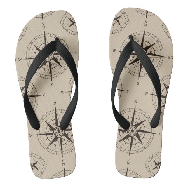 Navigations-Kompass-Muster Flip Flops (Fußbett)