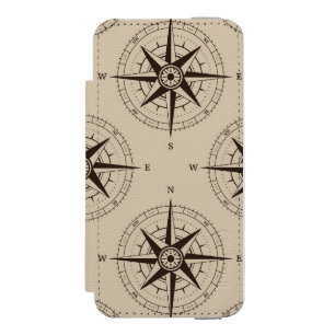 Navigations-Kompass-Muster Incipio Watson™ iPhone 5 Geldbörsen Hülle