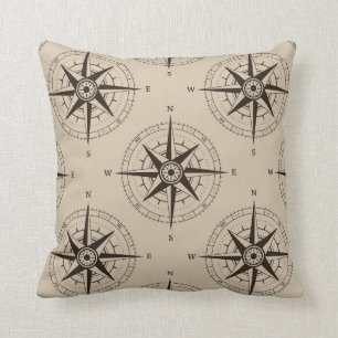 Navigationskompassmuster Kissen