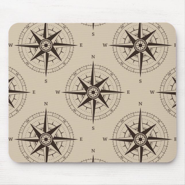 Navigationskompassmuster Mousepad (Vorne)