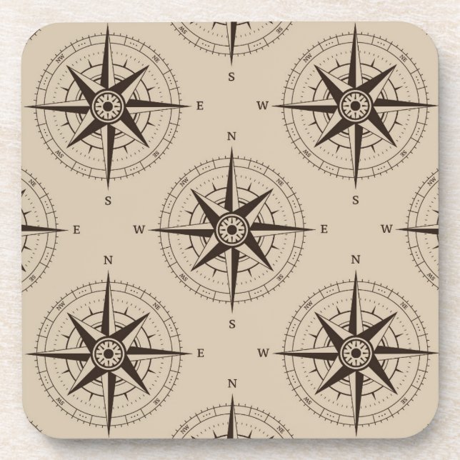 Navigationskompassmuster Untersetzer (Vorderseite)