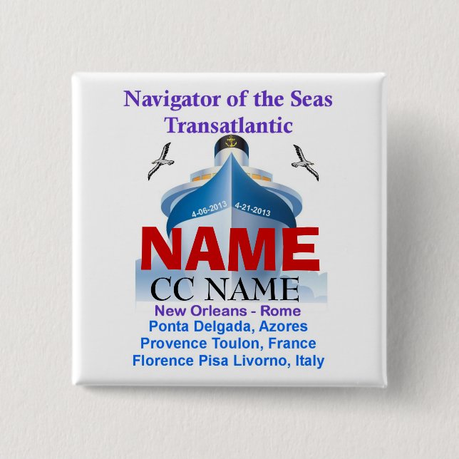 NAVIGATOR DES SEENamensschild-KNOPFES Button (Vorderseite)